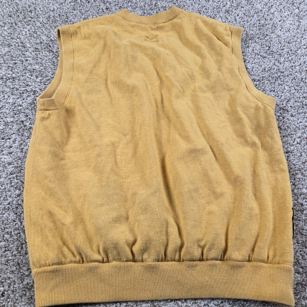 Mizuno WindLite Windbreaker Vest Mens Large Yellow V Neck Pullover - Picture 7 of 8